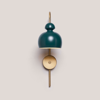 MOBO CERAMIC SWAN WALL LIGHT BRASS WALNUT - DYKE & DEAN