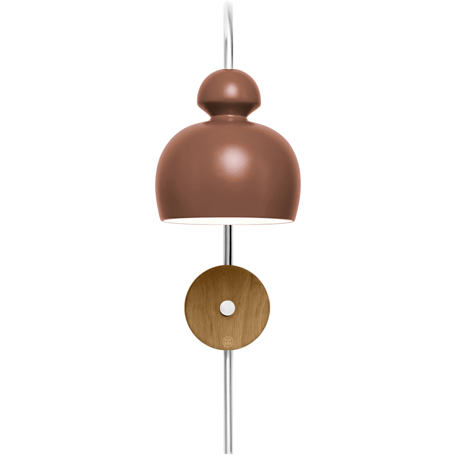 MOBO CERAMIC SWAN WALL LIGHT CHROME WALNUT - DYKE & DEAN