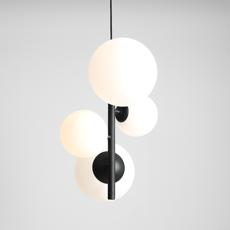 MULTI OPAL GLOBE BLOOM PENDANT LIGHT BLACK - DYKE & DEAN