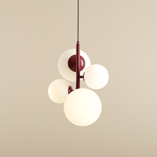 MULTI OPAL GLOBE BLOOM PENDANT LIGHT RED WINE - DYKE & DEAN