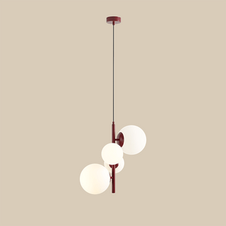 MULTI OPAL GLOBE BLOOM PENDANT LIGHT RED WINE - DYKE & DEAN