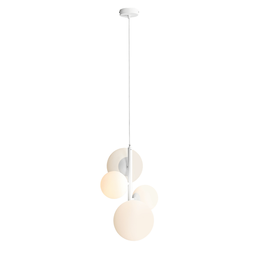 MULTI OPAL GLOBE BLOOM PENDANT LIGHT WHITE - DYKE & DEAN