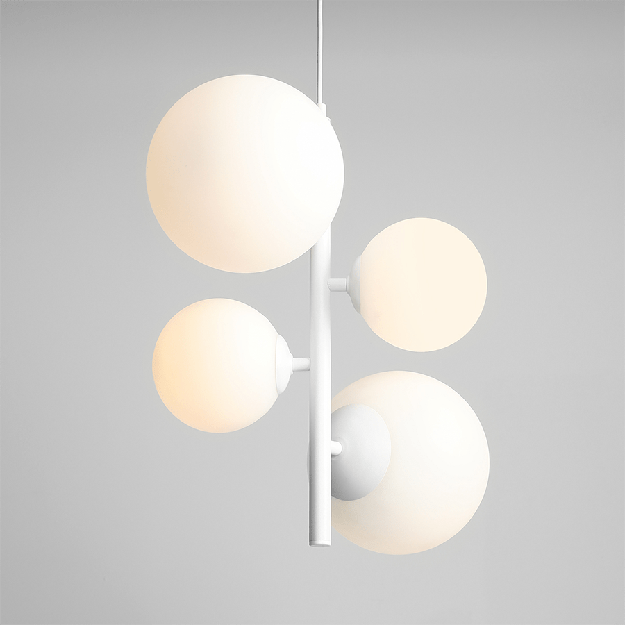 MULTI OPAL GLOBE BLOOM PENDANT LIGHT WHITE - DYKE & DEAN