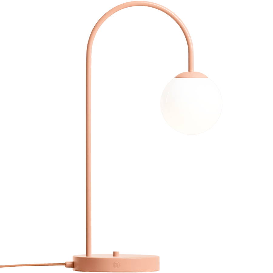 OPAL GLASS GLOBE LOOP TABLE LIGHT CORAL - DYKE & DEAN