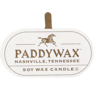 PADDYWAX VISTA TAN GLASS CANDLE WORN LEATHER & SMOKE - DYKE & DEAN