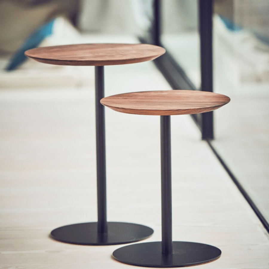 PIAZZA SIDE TABLE 40 WALNUT BLACK - DYKE & DEAN