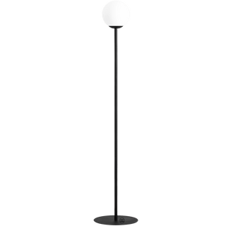 PINNE OPAL GLASS GLOBE FLOOR LIGHT BLACK - DYKE & DEAN