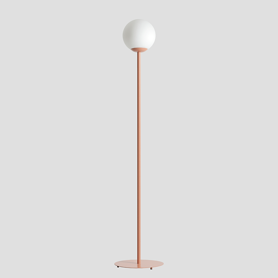 PINNE OPAL GLASS GLOBE FLOOR LIGHT CORAL - DYKE & DEAN