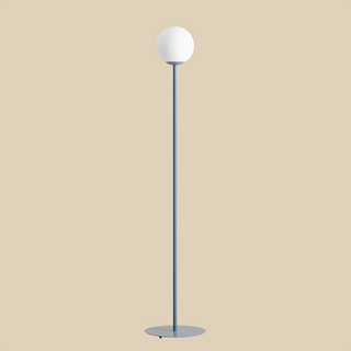 PINNE OPAL GLASS GLOBE FLOOR LIGHT DUSTY BLUE - DYKE & DEAN