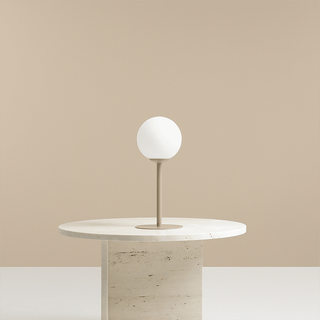 PINNE OPAL GLASS GLOBE SMALL TABLE LIGHT BEIGE - DYKE & DEAN