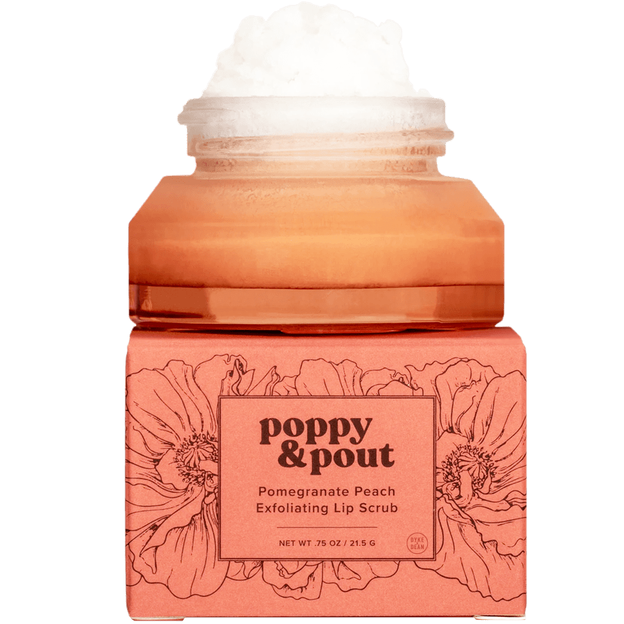 POPPY & POUT POMEGRANATE PEACH LIP SCRUB - DYKE & DEAN