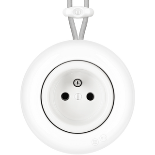 PORCELAIN KATY PATY COLONA ROUND SURFACE MOUNTED EURO SOCKET WHITE - DYKE & DEAN