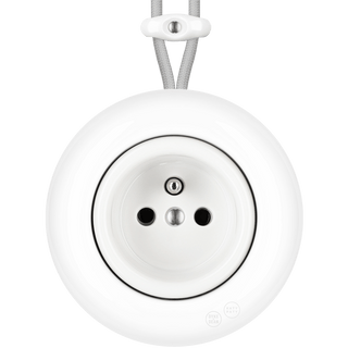 PORCELAIN KATY PATY COLONA ROUND SURFACE MOUNTED EURO SOCKET WHITE - DYKE & DEAN