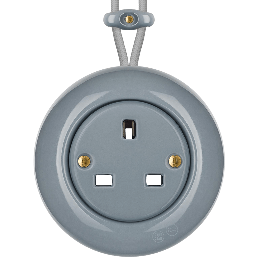 PORCELAIN KATY PATY COLONA ROUND SURFACE MOUNTED UK SOCKET GREY - DYKE & DEAN