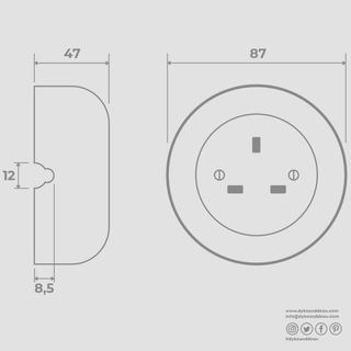 PORCELAIN KATY PATY COLONA ROUND SURFACE MOUNTED UK SOCKET GREY - DYKE & DEAN