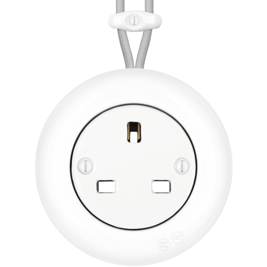 PORCELAIN KATY PATY COLONA ROUND SURFACE MOUNTED UK SOCKET WHITE - DYKE & DEAN