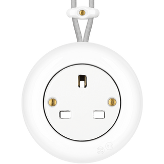 PORCELAIN KATY PATY COLONA ROUND SURFACE MOUNTED UK SOCKET WHITE - DYKE & DEAN