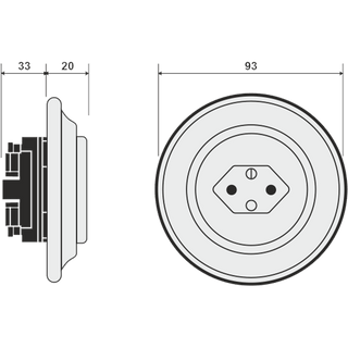 PORCELAIN WALL MOUNTED SWISS SOCKET RED - DYKE & DEAN