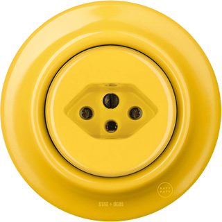 PORCELAIN WALL MOUNTED SWISS SOCKET YELLOW - DYKE & DEAN