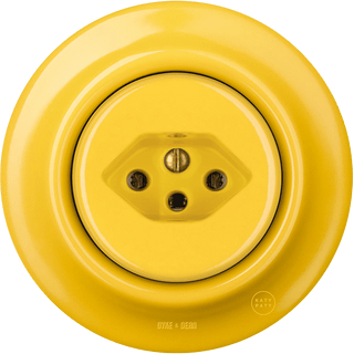 PORCELAIN WALL MOUNTED SWISS SOCKET YELLOW - DYKE & DEAN
