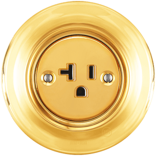 PORCELAIN WALL SOCKET GOLD USA 20 AMP - DYKE & DEAN