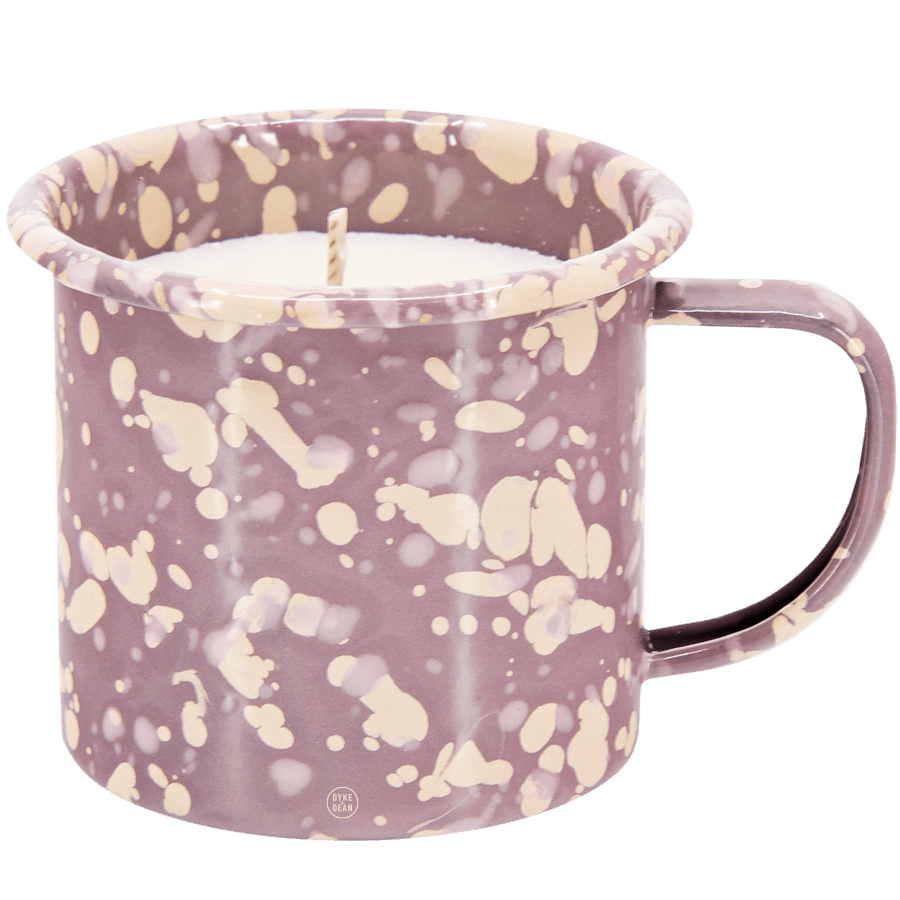 RAISING ARIZONA ENAMEL 9OZ MUG WITH SOY CANDLE MAUVE - DYKE & DEAN