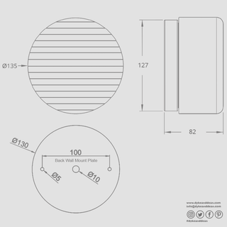 RIPPLE SCONCE WALL & CEILING LIGHT CAST GLASS AMBER - DYKE & DEAN