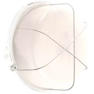 ROUND BULKHEAD WHITE DUROPLAST OPAL GLASS - DYKE & DEAN