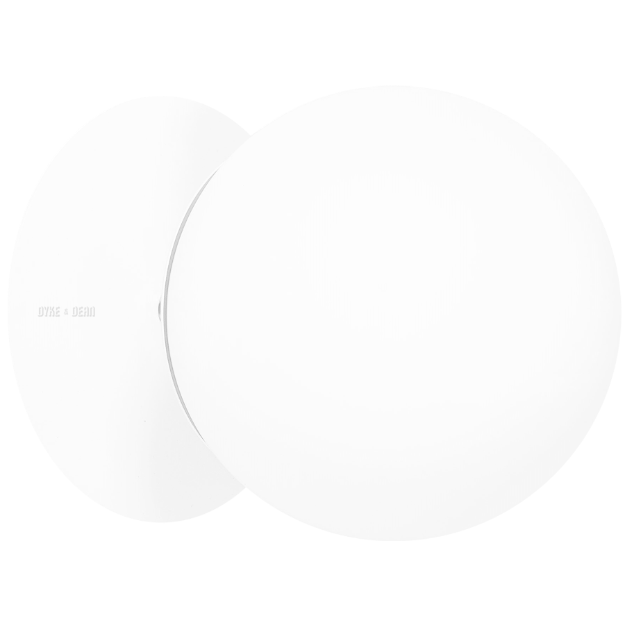 SCONCE DISC WALL LIGHT WHITE BRASS - DYKE & DEAN