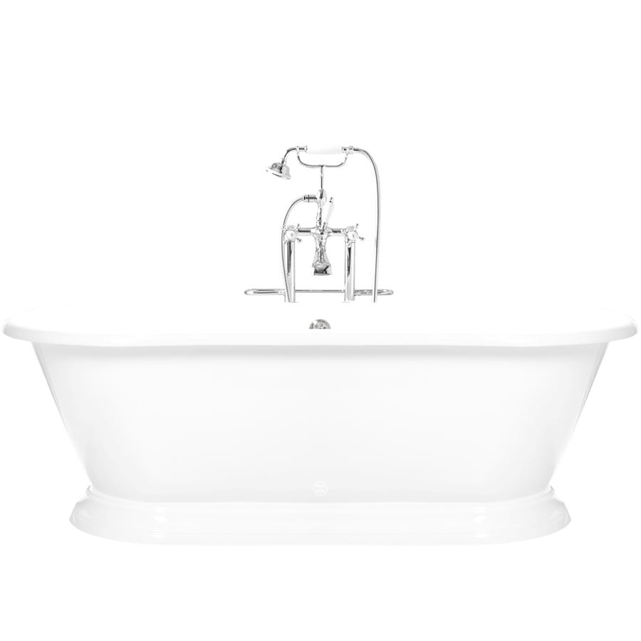 SHABBY ENAMEL CAST IRON BATHTUB WHITE - DYKE & DEAN