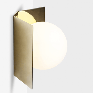 SHADED GLOBE WALL LIGHTS PLATED - DYKE & DEAN