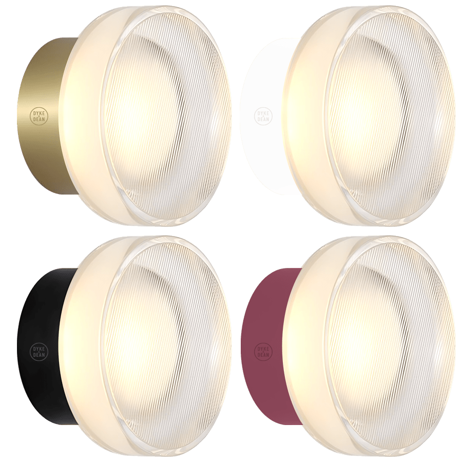 SIGNAL SCONCE WALL LIGHT RIBBED GLASS - DYKE & DEAN