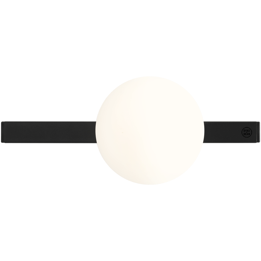 SINGLE BAR OPAL GLOBE WALL LIGHT - DYKE & DEAN