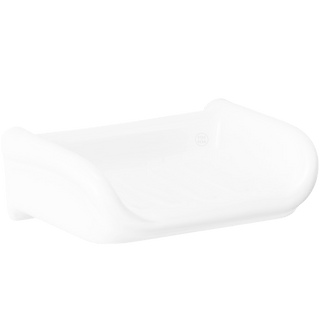 SMALL WHITE PORCELAIN BATHROOM SOAP DISH WITH SIDES - DYKE & DEAN