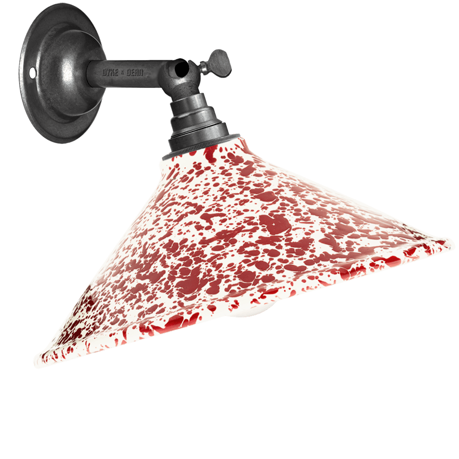 SPLATTERWARE CONE SHADE WALL LAMP BURGUNDY - DYKE & DEAN