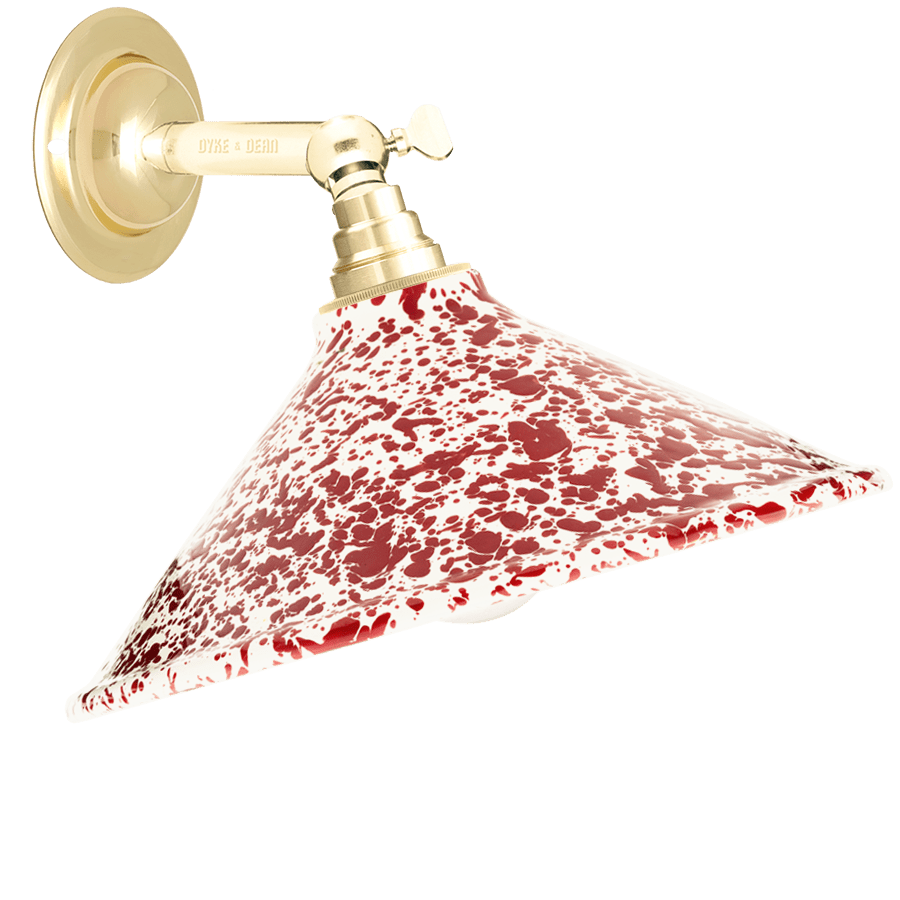 SPLATTERWARE CONE SHADE WALL LAMP BURGUNDY - DYKE & DEAN