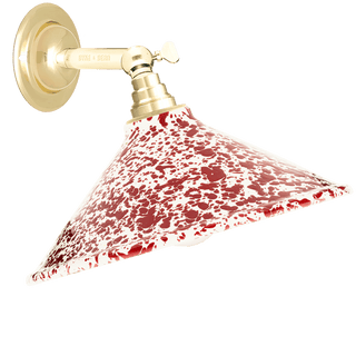 SPLATTERWARE CONE SHADE WALL LAMP BURGUNDY - DYKE & DEAN