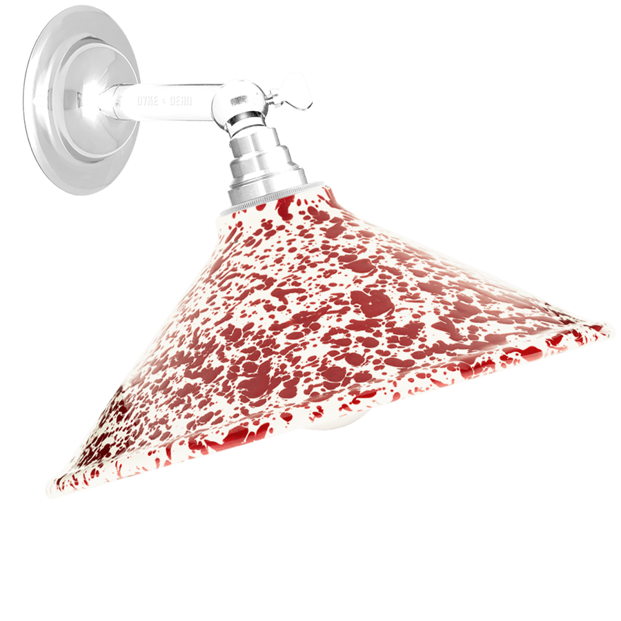 SPLATTERWARE CONE SHADE WALL LAMP BURGUNDY - DYKE & DEAN