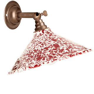 SPLATTERWARE CONE SHADE WALL LAMP BURGUNDY - DYKE & DEAN