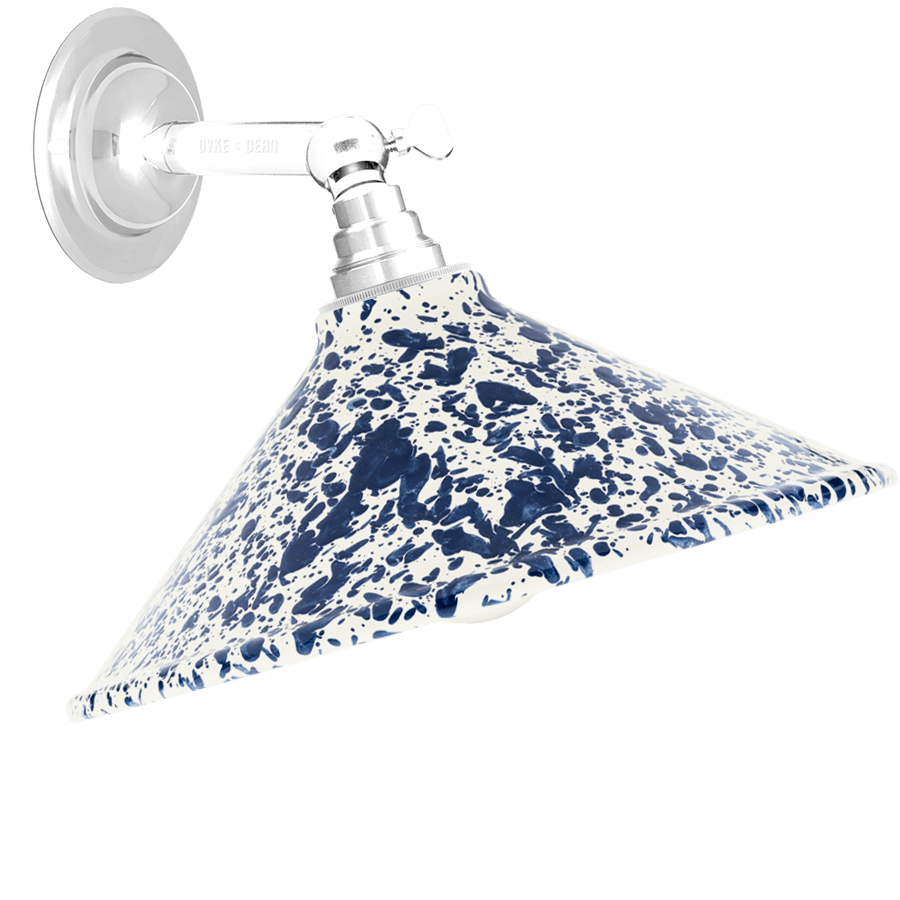 SPLATTERWARE CONE SHADE WALL LAMP NAVY - DYKE & DEAN