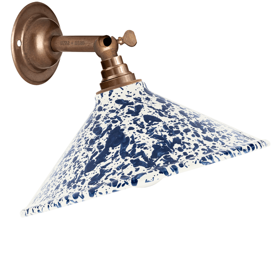 SPLATTERWARE CONE SHADE WALL LAMP NAVY - DYKE & DEAN