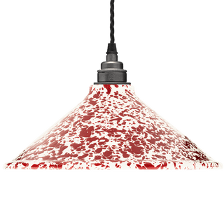 SPLATTERWARE ENAMEL CONE SHADE BURGUNDY - DYKE & DEAN