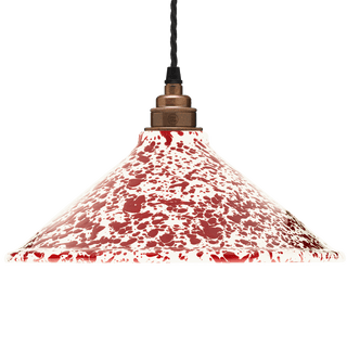 SPLATTERWARE ENAMEL CONE SHADE BURGUNDY - DYKE & DEAN