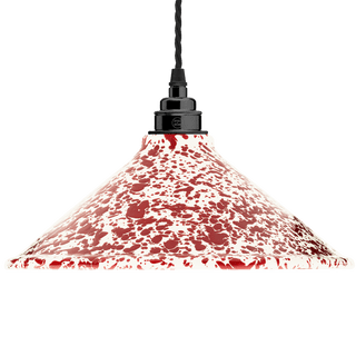 SPLATTERWARE ENAMEL CONE SHADE BURGUNDY - DYKE & DEAN