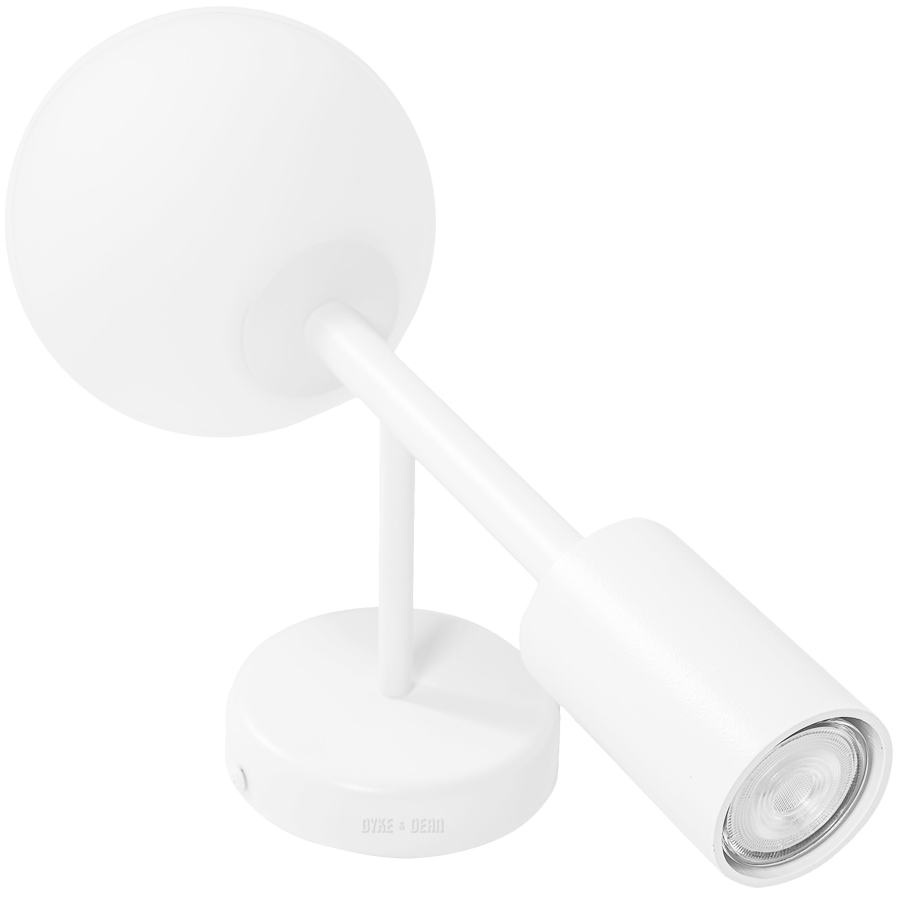 SPOT LANTERN GLOBE ROD WALL LIGHT WHITE - DYKE & DEAN