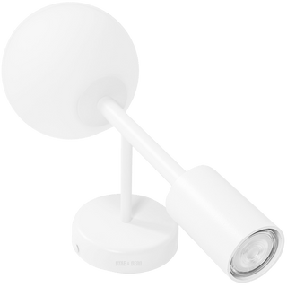 SPOT LANTERN GLOBE ROD WALL LIGHT WHITE - DYKE & DEAN