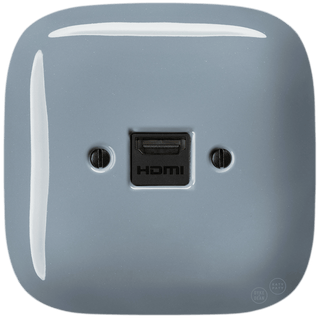 SQUARE PORCELAIN HDMI WALL SOCKET ASH GREY - DYKE & DEAN