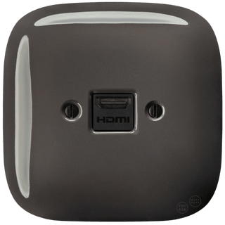 SQUARE PORCELAIN HDMI WALL SOCKET BROWN - DYKE & DEAN