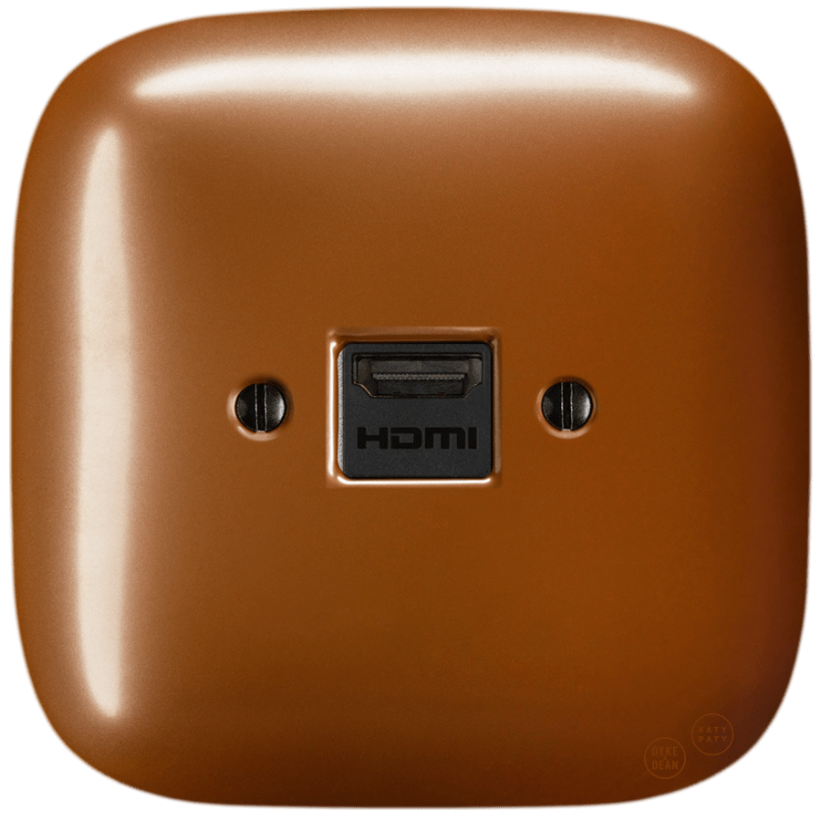 SQUARE PORCELAIN HDMI WALL SOCKET COPPER - DYKE & DEAN