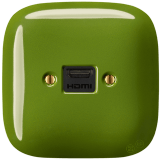 SQUARE PORCELAIN HDMI WALL SOCKET GREEN - DYKE & DEAN